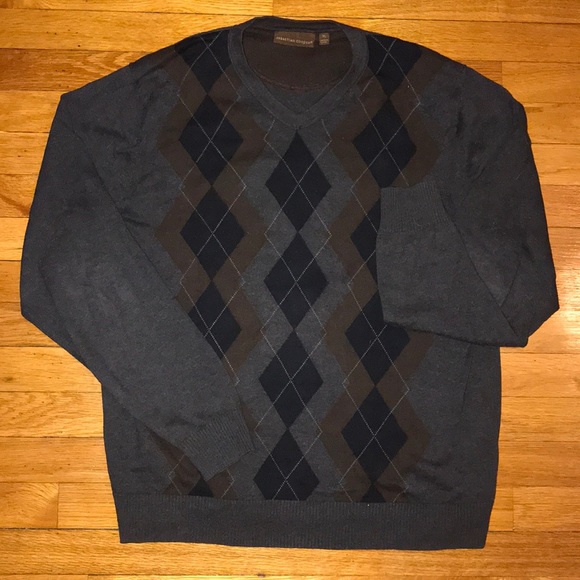 Sebastian Cooper %100 cotton argyle sweater - Picture 1 of 1